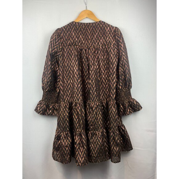 Women's Pomander Place Black Pattern Dress Size S - Picture 2 of 6